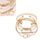thumbnail image 5 of Pulsera de hojas huecas geométricas de 5 uds, pulsera de cadena de hojas con patrón dorado de aleación para mujer, 5 of 10