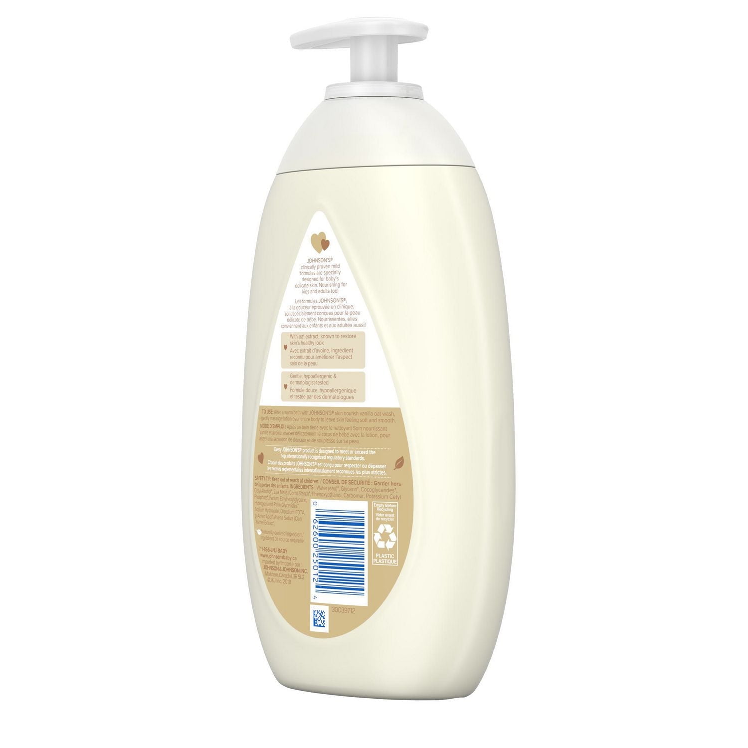 Johnson's Baby Lotion, Skin Nourish Vanilla Oat Lotion, 500 mL