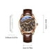 thumbnail image 3 of Reloj de cuarzo para hombre, reloj de cuarzo informal para hombre, correa de cuero, diseño multidisco, estilo informal, reloj de pulsera con esfera antiarañazos, para hombre y mujer, con esfera de rom, 3 of 5