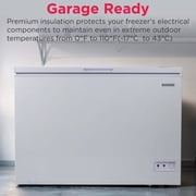 Frigidaire 10.3 Cu Ft Chest Freezer, White Garage Ready Deep Freezer for Basement, Kitchen, Bulk Food Storage