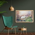 thumbnail image 2 of Easter Bunny Wall Art with Frame, Photography of White Rabbit in Forest Spring Themed Sunshine Green Grass, Printed Fabric Poster for Bathroom Living Room, 35" x 23", Multicolor, by Ambesonne, 2 of 2