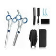 thumbnail image 1 of Juego de tijeras de peluquero profesional, 10 piezas de tijeras para cortar el cabello Juego de tijeras para cortar el cabello Kit de tijeras de acero inoxidable resistente y resistente, 1 of 8
