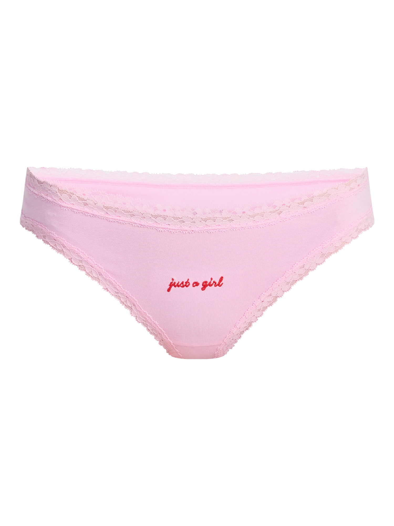 No Boundaries Cotton Lace Hi Cut Bikini Women's and Women's Plus, Sizes XS-XXXL