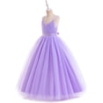 thumbnail image 2 of Drtj V-Neck Flower Girl Tulle WeddingBridesmaid Dresses Princess Dresses Children's Birthday Ball Formal Dresses Girls Prom Dresses, Sized 6T, Color Violet, 2 of 6
