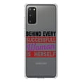 thumbnail image 1 of DistinctInk Clear Shockproof Hybrid Case for Galaxy S20 / S20 5G (6.2" Screen) - TPU Bumper Acrylic Back Tempered Glass Screen Protector - Behind Every Successful Woman is Herself, 1 of 2