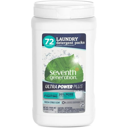 Seventh Generation Laundry Detergent Ultra Power Plus, Fresh Citrus, 72 Count