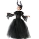 thumbnail image 4 of Disfraz de tutú de Reina del diablo de Maléfica de Disney, vestido tutú elegante de Halloween para niñas con chal de plumas, vestido de baile real para niños, trajes, 4 of 5