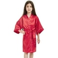 thumbnail image 2 of TOOYOU Girls Pajamas Silk Pjs Satin Bathrobe Kimono Robes Nightgown Sleepwear Clothes Loungewear Outfits For Toddler Red Size 5-6 Years, 2 of 4