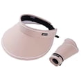 thumbnail image 3 of Sun Visor Hats for Women Wide Brim UV Protection Adjustable Large Golf Beach Cap Packable Travel Sport Visor/Pink, 3 of 8