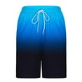 thumbnail image 4 of Men's Gradient Print Beach Shorts Walking Bermuda Slacks Travel Casual Summer Board Shorts with Compression Liner, 4 of 5