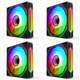 thumbnail image 1 of Magic Mirror PRO Lente vidrio Infinity Mirror Chasis Ventilador 5V 3 pines ARGB+12V 4 pines PWM 12cm Computadora escritorio FDB Ventilador enfriamiento (Hoja inversa-Negro), 1 of 8