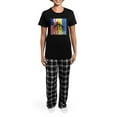 thumbnail image 4 of CafePress - Save Ukraine Stop War Pajamas - Women's Short Sleeve Print T-Shirt and Pants Dark Cotton Pajama Set, 4 of 7