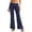 Navy, variant on Women's Knit Dress Pants Fold Over Polka Dot Waist Flare Low Rise Flowy Loose Elastic Waist Work Business Trousers Casual Daily Wear,Navy,M