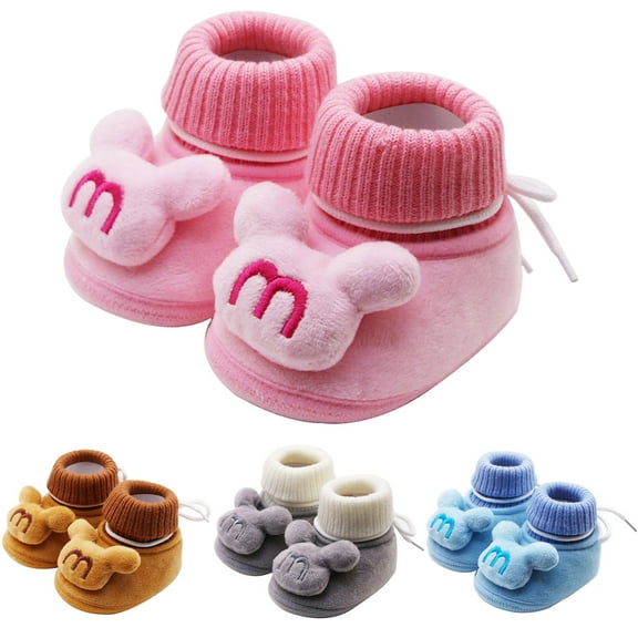 Dakaela Baby Booties Newborn First Walkers Shoes Infant Boys Girls Sock Boots Knit Cute Toddler Non Slip Winter House Shoes Blue