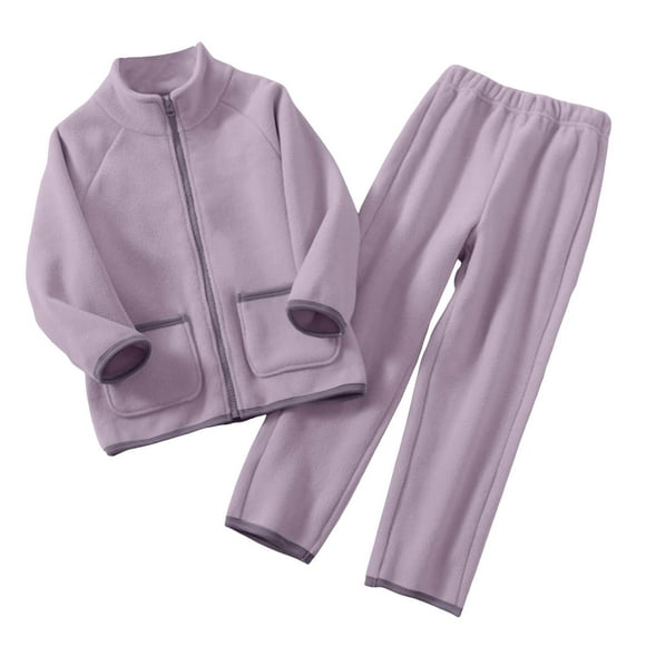 Gubotare Pyjama à Manches Longues pour Filles Ensemble de Pyjamas pour Filles Tenue de Nuit Tout-Petits Pyjama à Manches Longues pour Enfants Tenue de Nuit (Violet, 11-12 Ans)