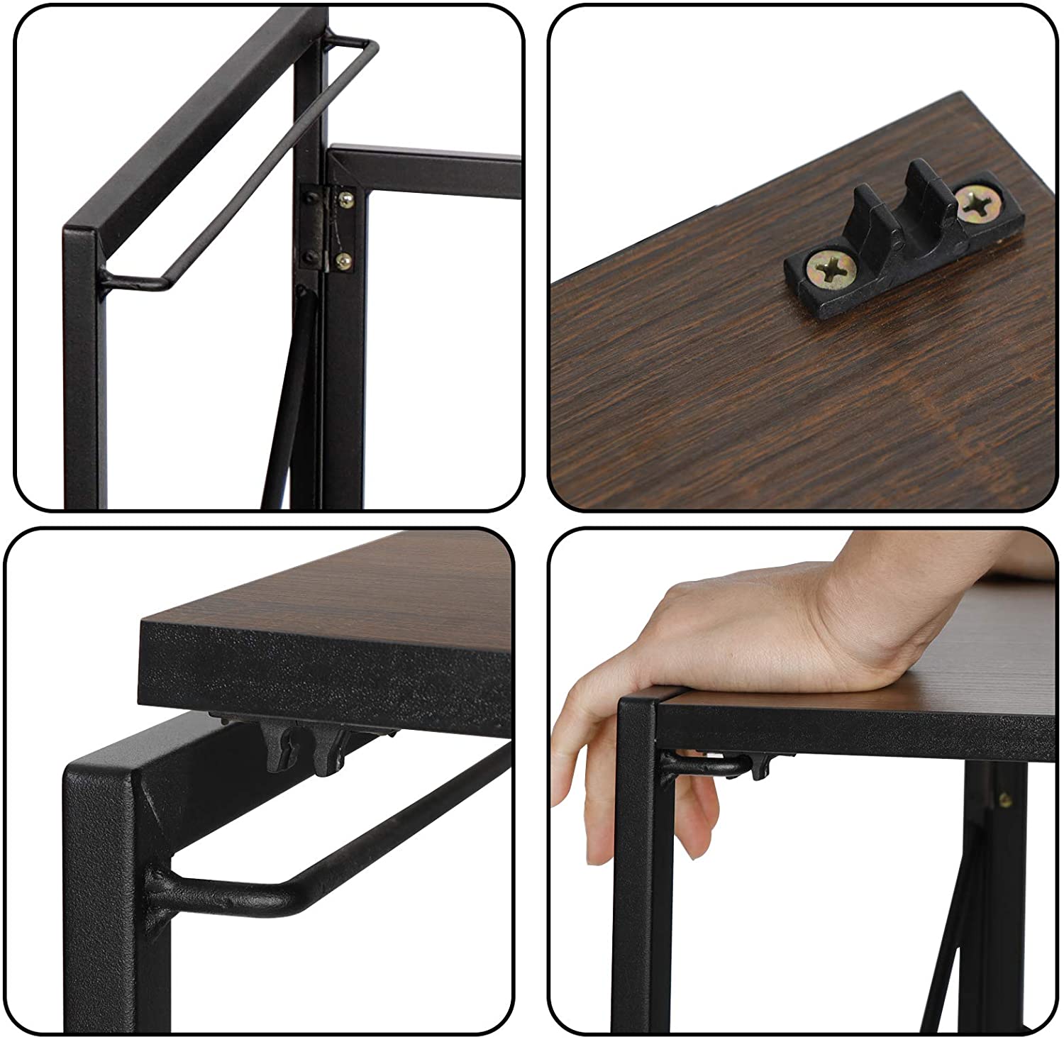 ZenStyle Folding Computer Desk, Brown photo 7