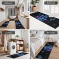 thumbnail image 5 of Black Blue Purple Butterfly Pattern Kitchen Rugs Sets Of 3,Kitchen Runner Rugs Non Skid Washable,Decorative Kitchen Floor Mats for Kitchen,Sink,Laundry,17"x30"+ 17"x47" + 17"x59", 5 of 6