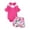 a26-Hot Pink, variant on KPOPLK 3PCS Baby Girl Clothes Newborn Infant Outfits Ribbed Romper Bodysuit Floral Print Shorts 0 3 6 9 12 18 Months Size 3-6 Months,Hot Pink
