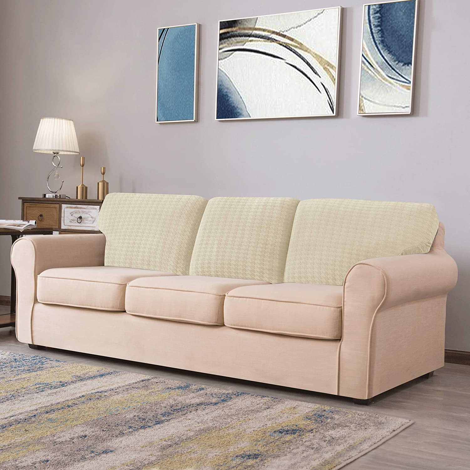 Details about   Chun Yi Stretch Couch Cushion Cover Diamond Lattice Seat Slipcover Suitable For 