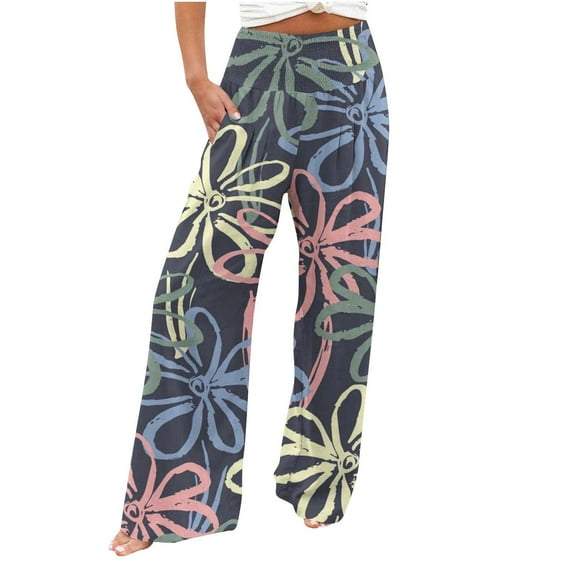 Patlollav Womens Yoga Pants Comfortable Print High Waist Leisure Sweatpants