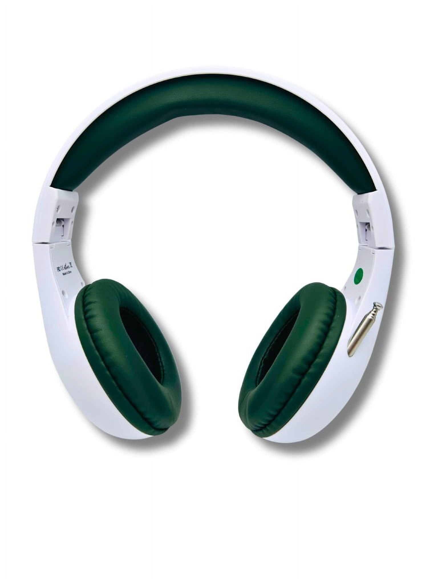 Things Audio Portable Personal FM Radio Headphones, Pull-Out Antenna, White & Army Green