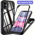 thumbnail image 1 of Étui de Protection Intégrale 360 pour iPhone, Écran et Couverture Arrière Intégrés, Protection Double Face Transparente, Matériau PC Antichoc, Compatible avec les Séries iPhone 11/12/13/14 Pro Max, 1 of 5