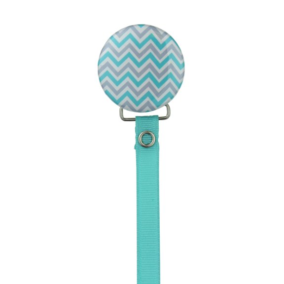 Chevron Design Ribbon Pacifier Clip