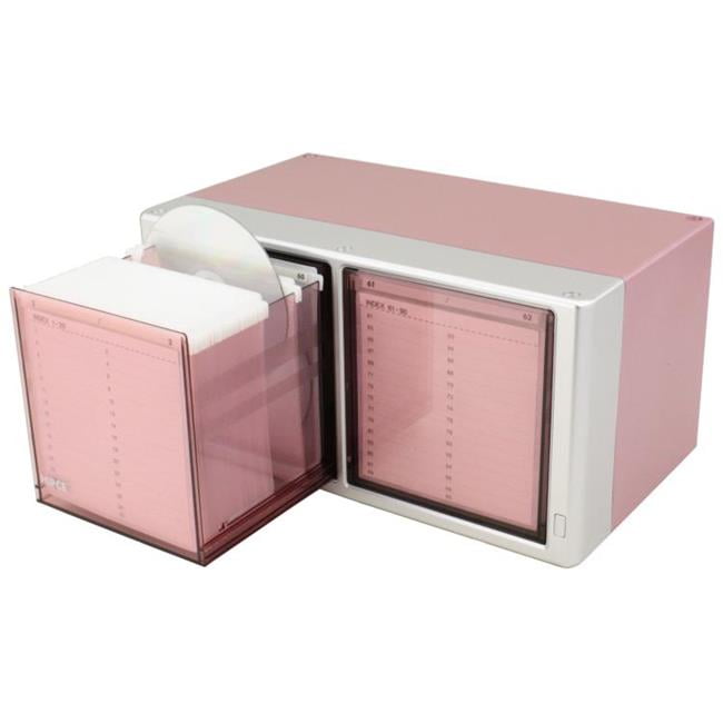 Hipce cdb 120 mp one touch cd dvd box metallic pink 120 capacity