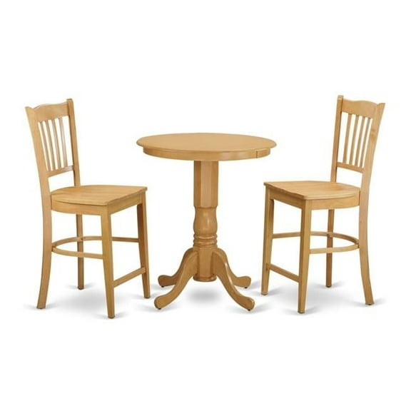 Dining Counter HeightTop Table & 2 Chairs, Oak