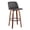 Grey Faux Leather/Round Black Footrest, variant on Carson Carrington Vallberga 30" Fixed-Height Bar Stool with Walnut Wood Base (Set of 2) Grey Faux Leather/Round Black Footrest Black Finish, Walnut