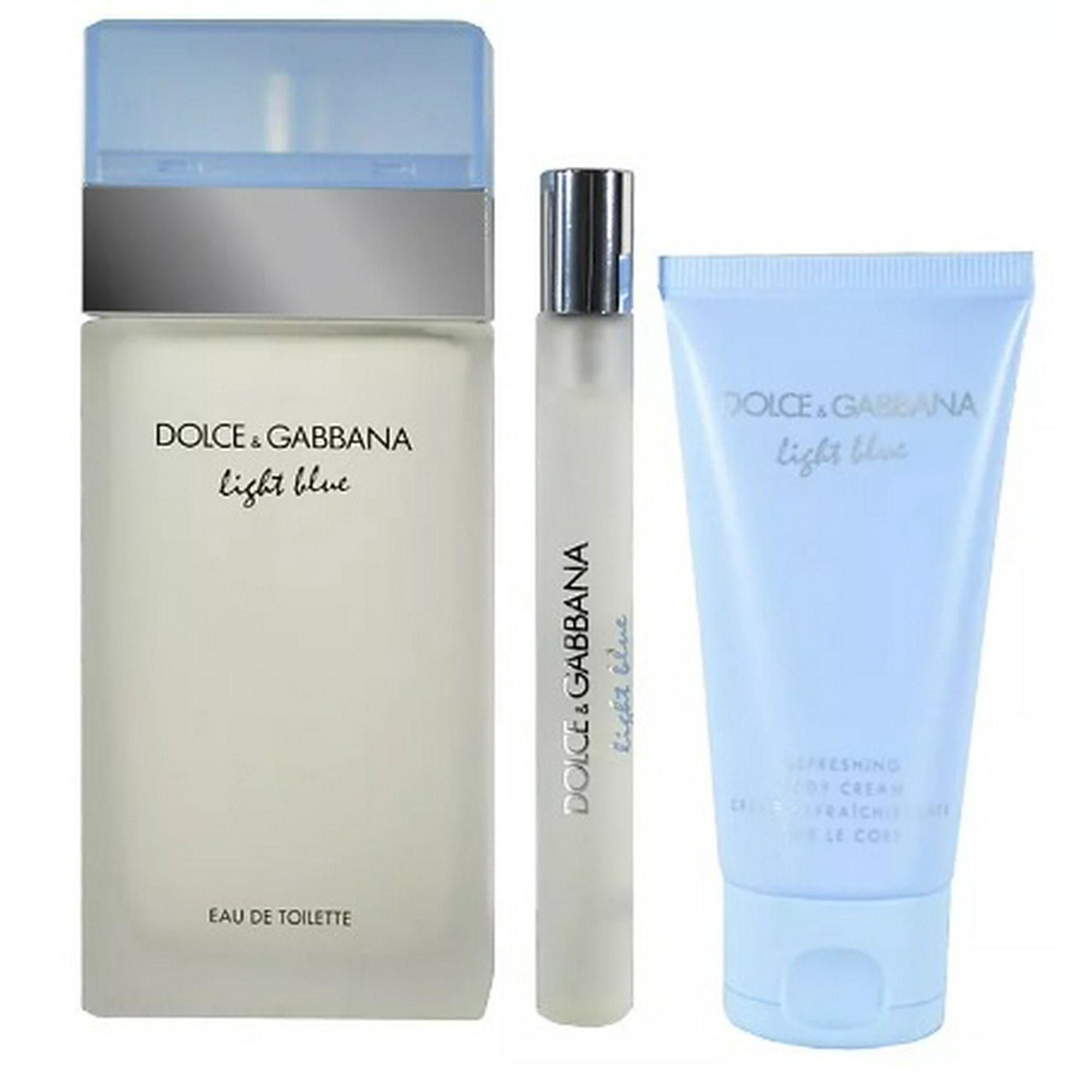 DOLCE GABBANA LIGHT BLUE 3 PCS SET FOR WOMEN 3.3 EAU DE TOILETTE SPRAY 1.6 BODY LOTION 0.33 EAU DE TOILETTE Walmart