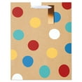 thumbnail image 2 of American Greetings 12.75 in. Large Kraft Gift Bag with Hang Tag, Multi-colored Dots (1-Count), 2 of 4