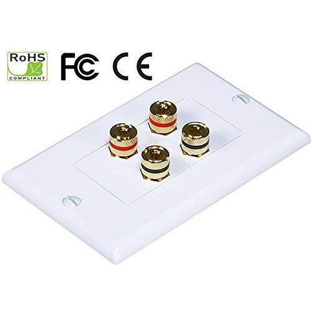 iMBAPrice Premium Banana Wall Plate 4 Coupler Type Connectors Banana