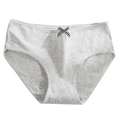 thumbnail image 2 of Fulorrnie Womens Cotton Panties Seamless Underwear Breathable Briefs Wide Comfort Waistband Bow Detail, Grey, XXL, 2 of 3