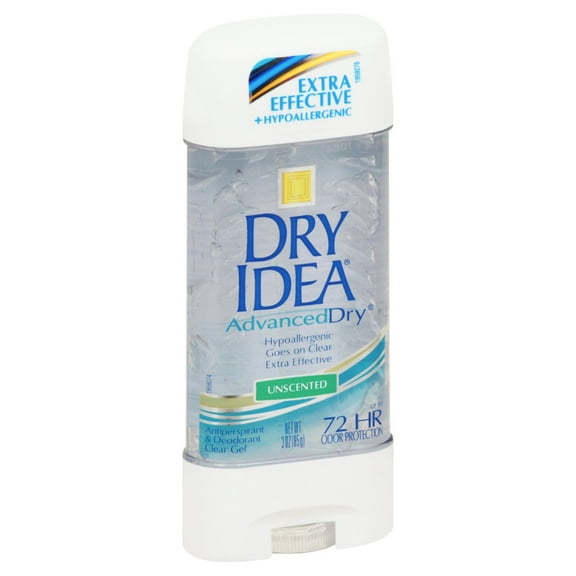 Dry Idea Antiperspirant & Deodorant Clear Gel, 72 HR Odor Protection, Unscented, 3 OZ