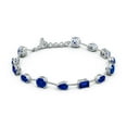 thumbnail image 2 of ANGARA Multi-Shape Lab Grown Blue Sapphire Station Bracelet for Women in 14K White Gold (Size-6mm) | September Birthstone, Anniversary, Jewelry Gift for Women | Lab-Grown Blue Sapphire Bracelet, 2 of 7