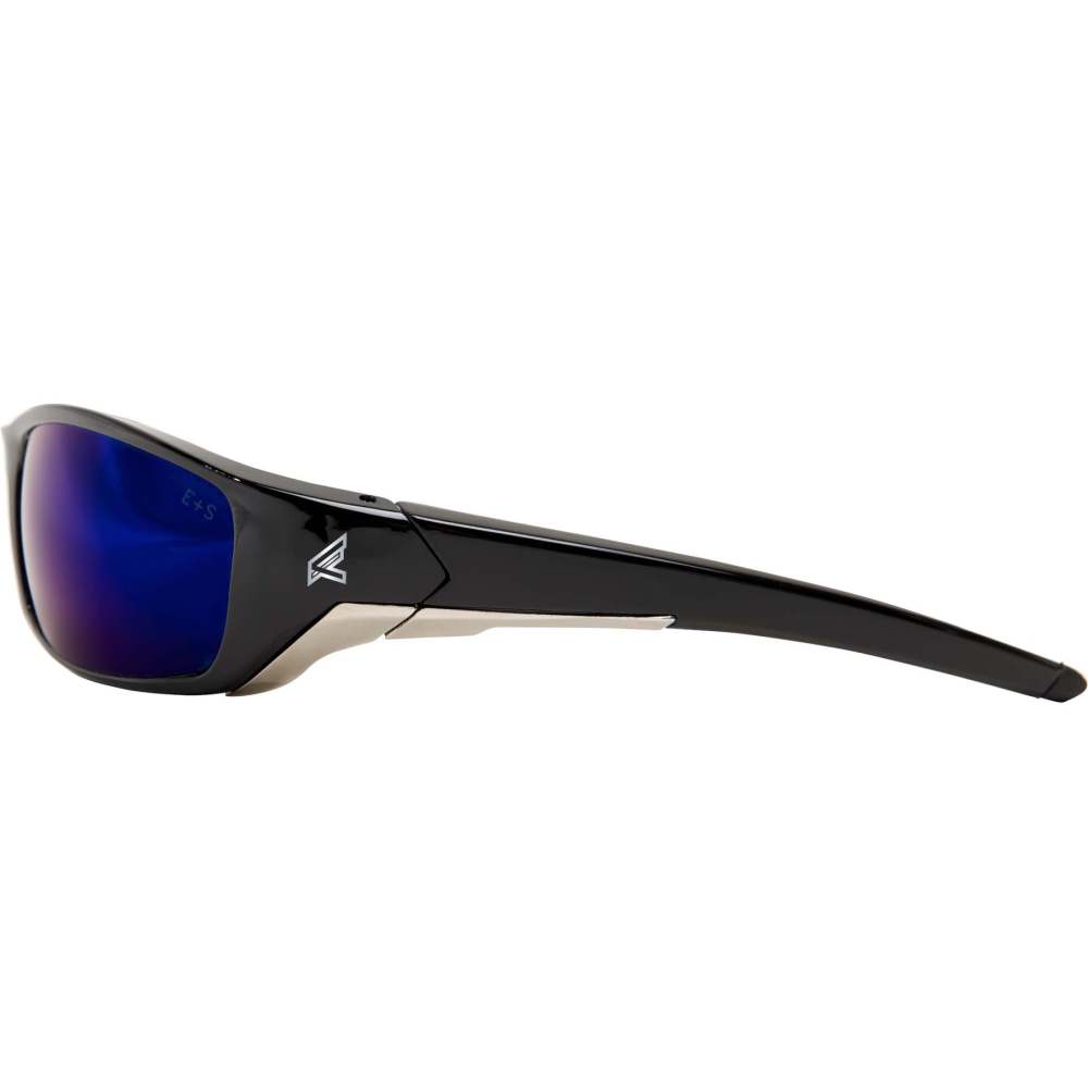 Edge Eyewear Safety Glasses, Blue, Mirrored, Black SR118