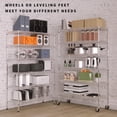 thumbnail image 2 of 6-Tier Wire Shelving Unit 2100Lb Capacity Adjustable Storage Shelves Heavy Duty Storage Rack with Wheels NSF Metal Shelf for Closet Kitchen Garage Basement, 48" L x 18" W x 82" H, Silver, 2 of 8