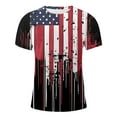 thumbnail image 4 of Aobny Patriotic Tshirt for Men American Flag Fourth of July T-Shirt Short Sleeve Big & Tall Muscle T-Shirts,Black,4XL, 4 of 5