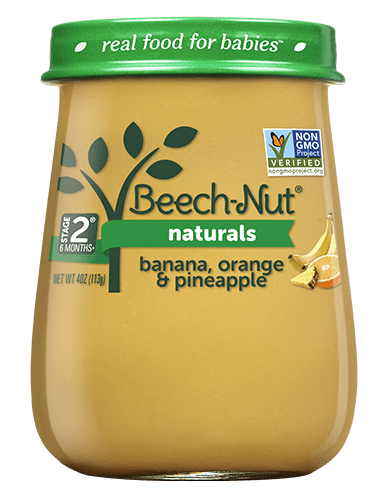 Beech-Nut Naturals Stage 2, Banana Orange & Pineapple Baby Food, 4 oz Jar