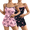 Pink Butterfly&black Cherry, variant on 2 Pack Womens Cami Pajama Sets Cute Print Tank Top Pjs and Shorts Camisole Lounge Set