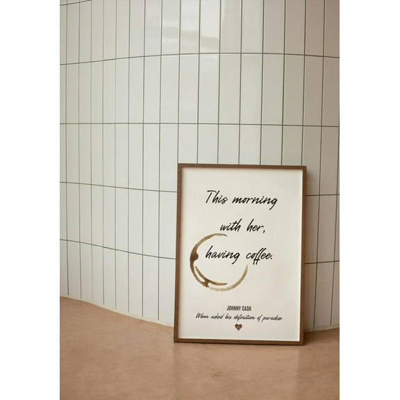 WestConfe Johnny Cash Coffee Quote Print: Kitchen Typography Art
