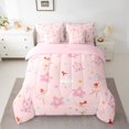 thumbnail image 2 of Homewish Kids Children Kawaii Princess Castle Bedding Comforter Set 7-Piece,Dance Ballet Girl King Bedding Sets,Cartoon Flowers Ultra Soft Bed Sheets,Super Cozy Room Decor,Reversible, 2 of 8