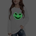 thumbnail image 5 of CLOISE Shirts for Kids Boys Girls Long Sleeve Halloween Glow in the Dark Cotton Crew Neck Casual Pullover Pumpkin Tee Tops Fall Slim Tunic Outfits for Daily Wear White 3T, 5 of 8