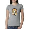 thumbnail image 1 of Wild Bobby, Betty Boop Good Vibes Only Betty Boop Womens Slim Fit Junior Tee, Heather Grey, X-Large, 1 of 5