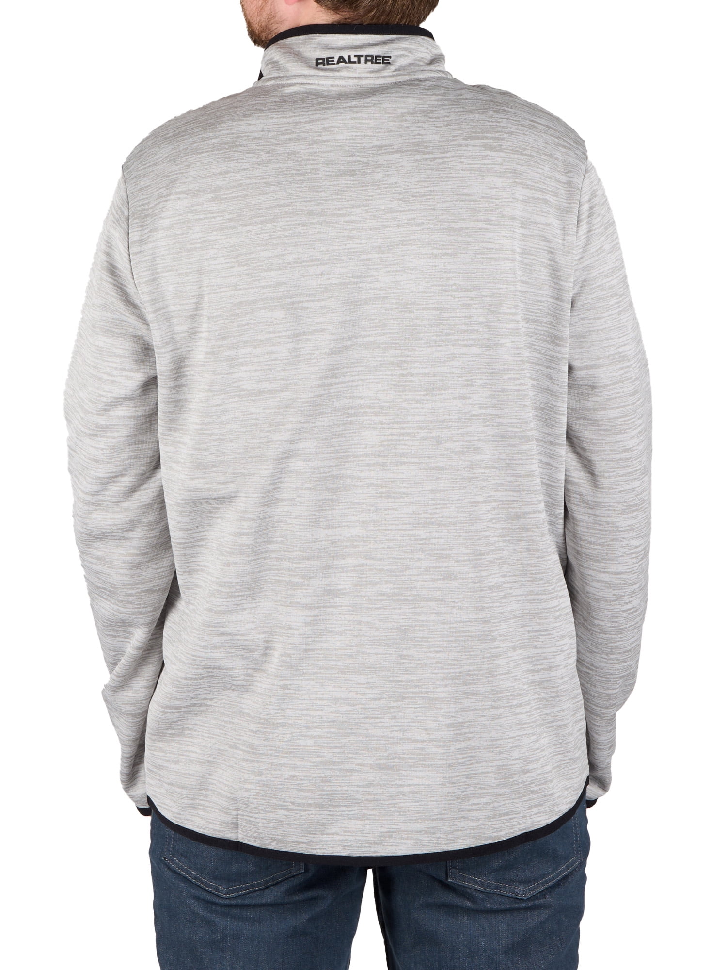 Realtree Men's Fleece Quarter Zip Pullover Sweatshirt in Gray, Sizes S-2XL