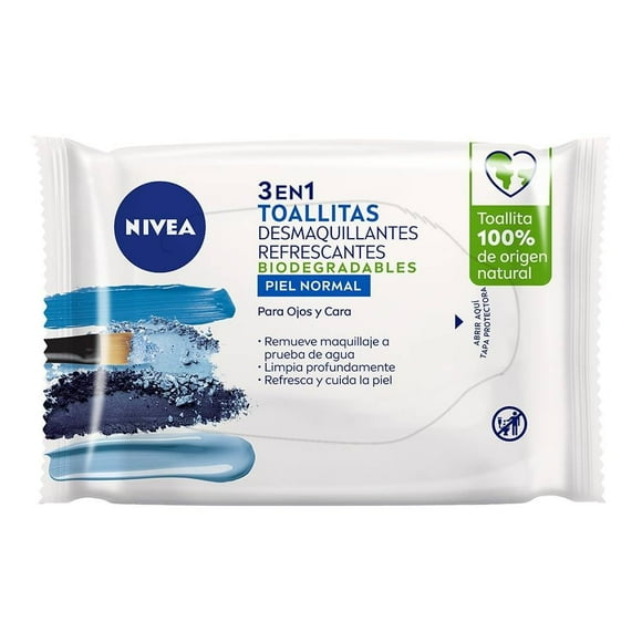 Toallitas desmaquillantes NIVEA piel normal biodegradables 25 pzas