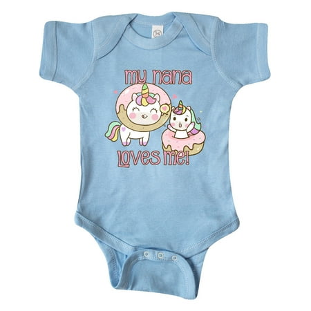 

Inktastic My Nana Loves Me Unicorn Gift Baby Boy or Baby Girl Bodysuit