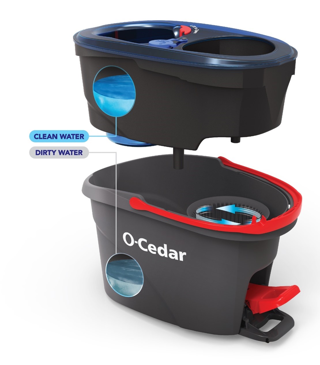 O-Cedar EasyWring RinseClean Spin Mop and Bucket System, Hands-Free System - image 9 of 25