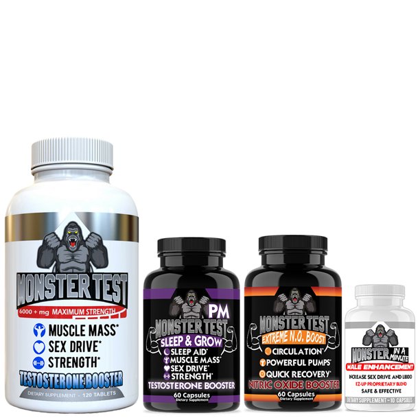 Monster Test Testosterone Booster, Monster Nitric Oxide, Monster PM